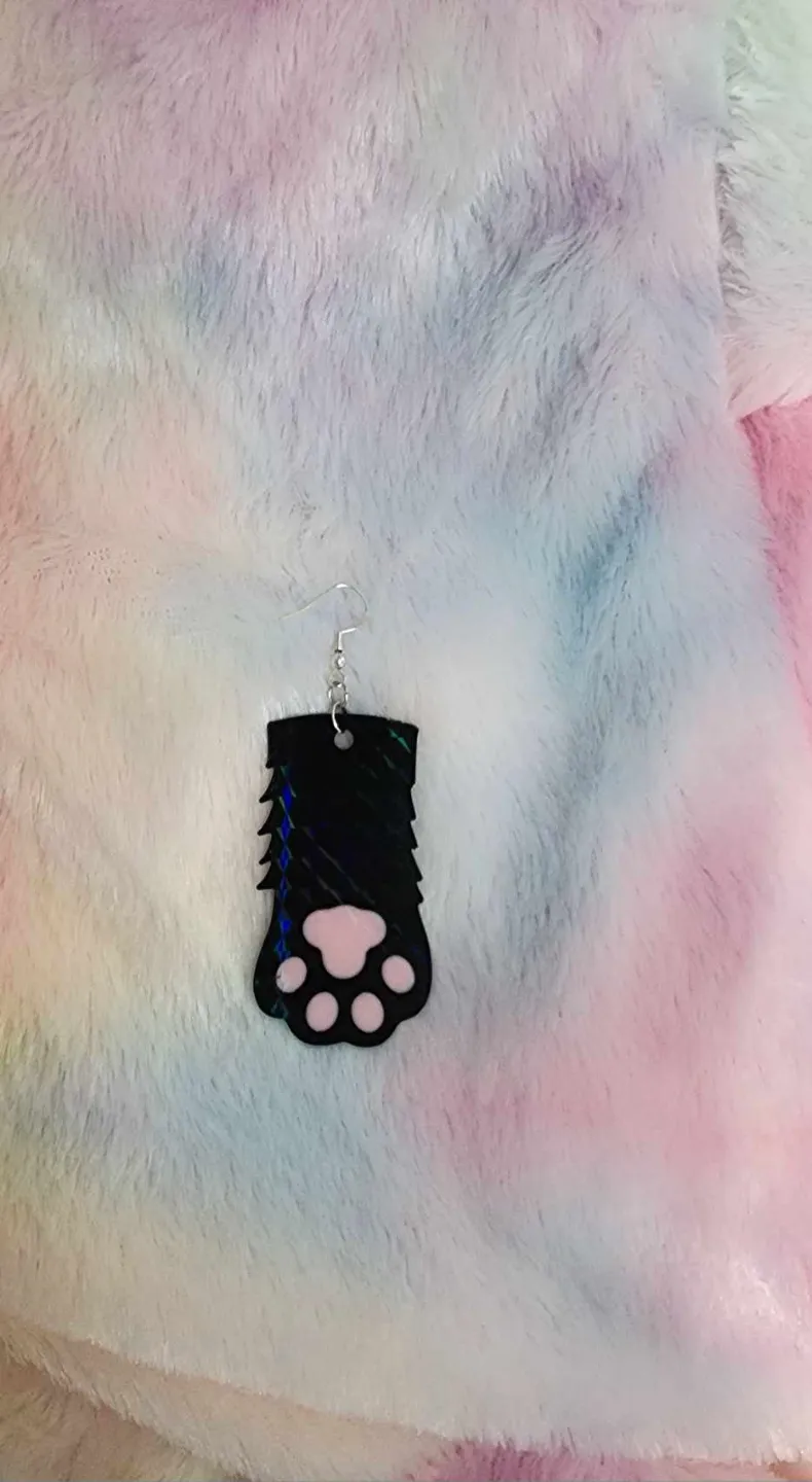 Cat Paw Earrings or keychain view 2