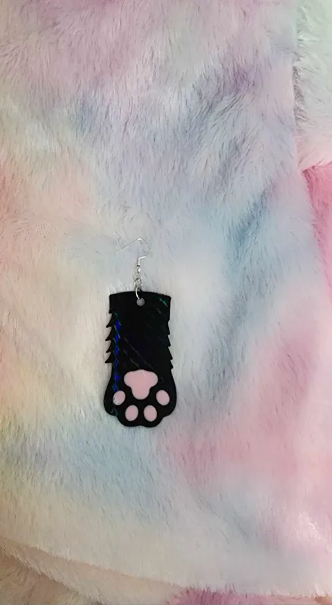 Cat Paw Earrings or keychain view 2
