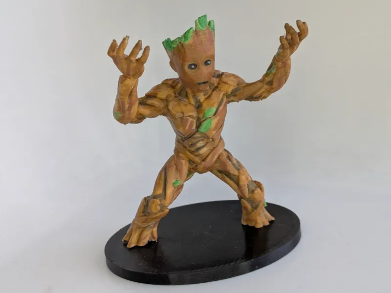 Groot Inspired figure with base - Hand painted