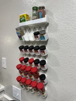 Customizable Spice Rack - Wall Mounted w/ 3M Command Strips - PreSupported
