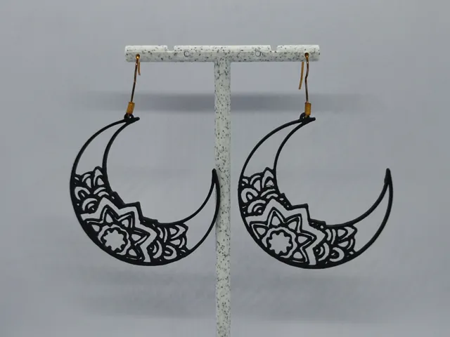 Aretes Lunas Florales