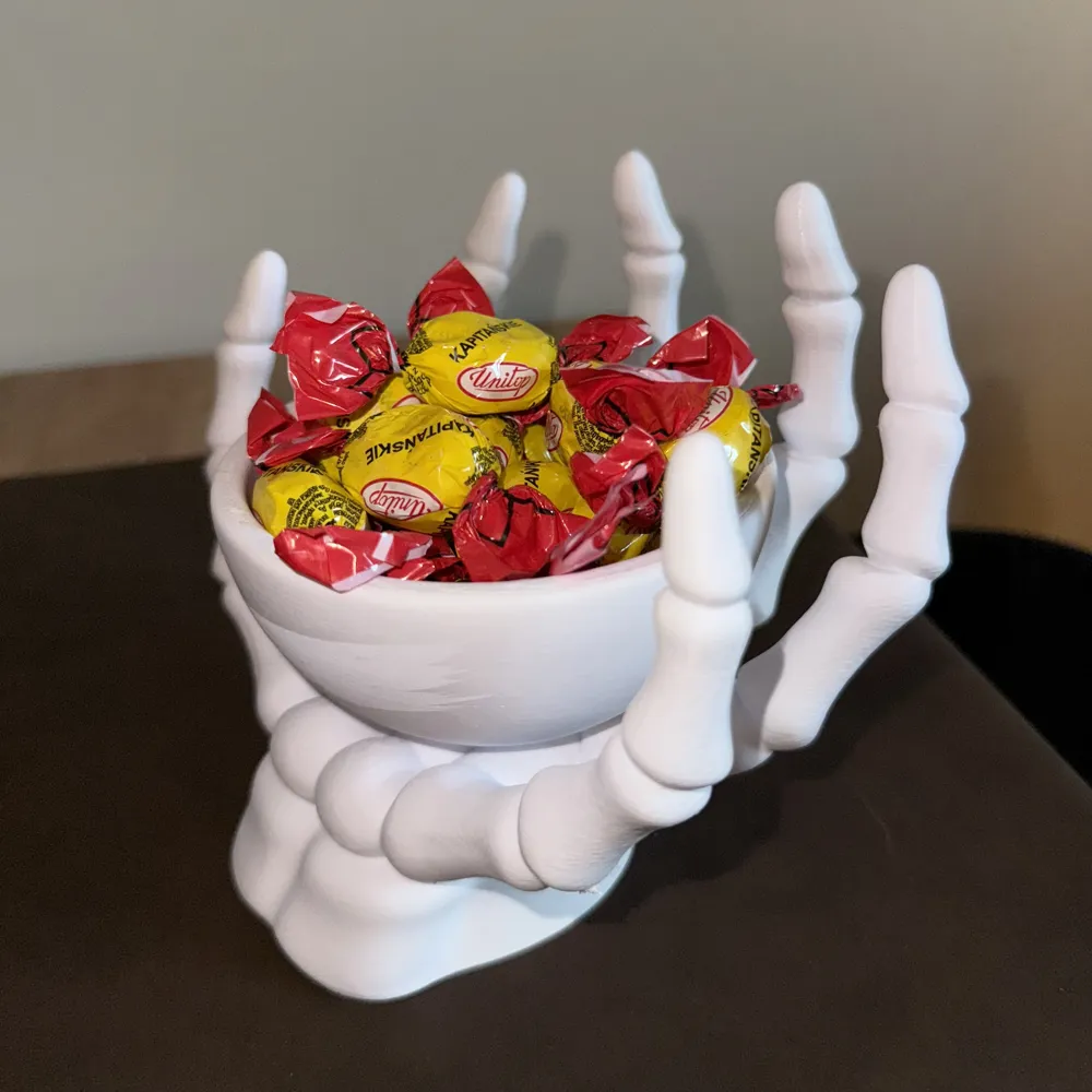 Skeleton Hand Candy Bowl - Free 3D Print Model - MakerWorld