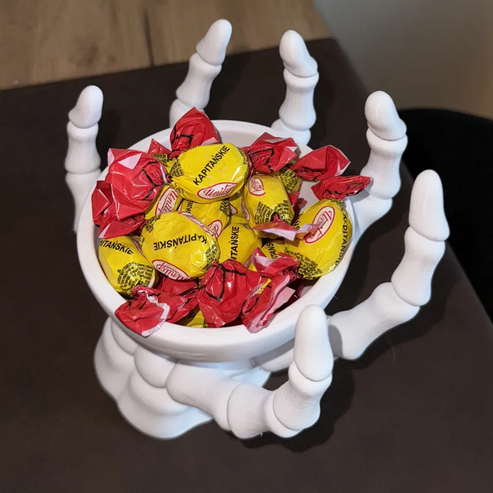 Skeleton Hand Candy Bowl - Free 3D Print Model - MakerWorld