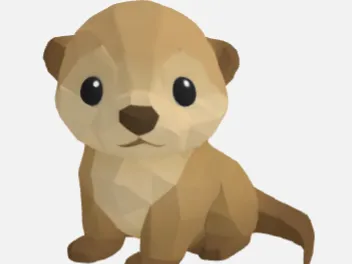Cute low poly otter