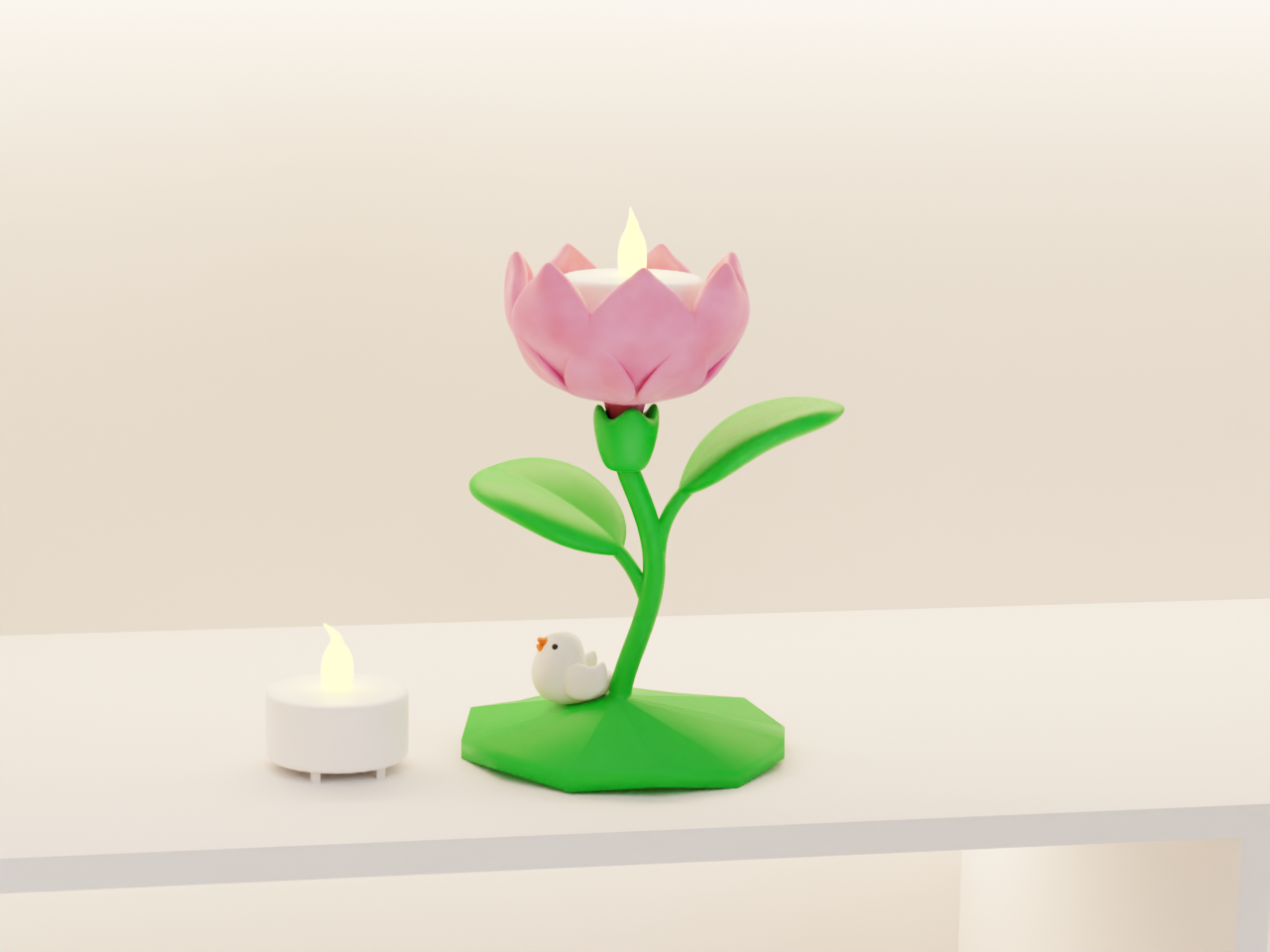 幸运花台灯(可用拓竹蜡烛灯组件配件）
