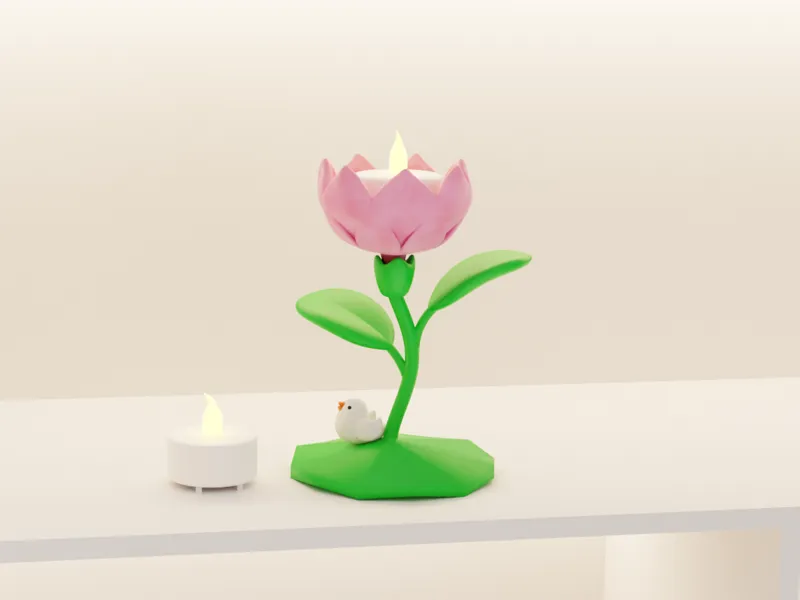 幸运花台灯(可用拓竹蜡烛灯组件配件）