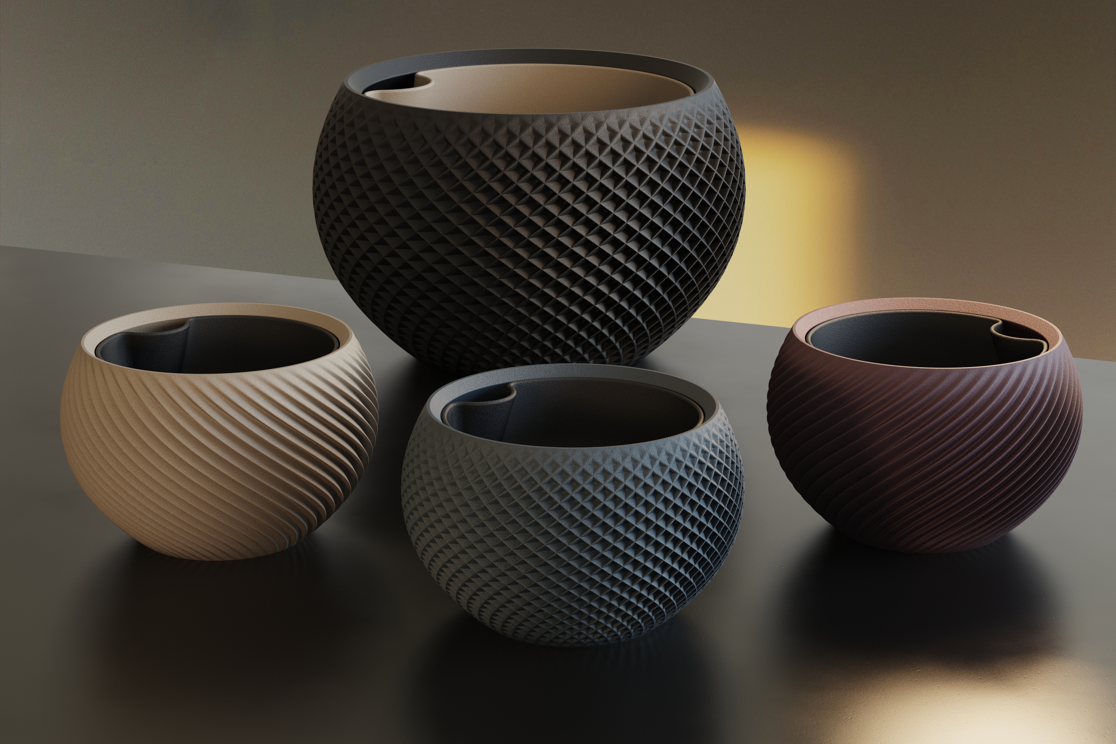 3D модель SFERA — Органічний геометричний вазон 3D-друк | Горщик для рослин Львів — 3D друк Львів