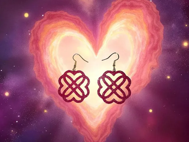 Eternal line heart earrings