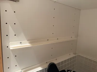 Wire basket rails for Elfa basket in IKEA PAX