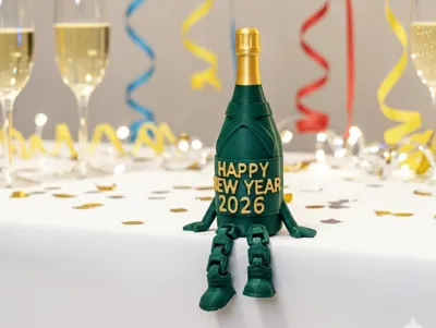 Spezielles Design, Neujahrsthema, dekoratives Ornament, Flaschenschmuck, Geschenk, Sammlerstück