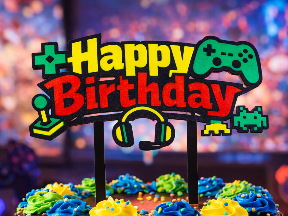 Cake Topper - Gamer Happy Birthday 