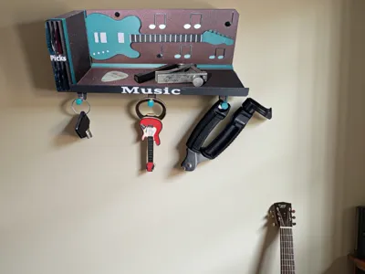 Music Guitar Shelf with Pick holders/ note hooks