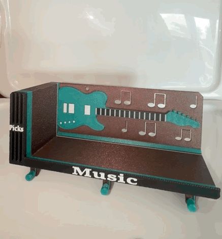 Music Guitar Shelf with Pick holders/ note hooks