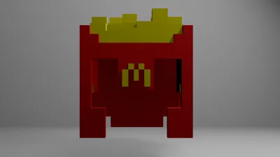 Minecraft McDonald's Fries Helmet by ArsenMakerWorld: Download Free 3D
