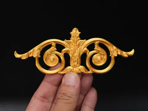 Marco decorativo: Vintage Mirror Frame Top Accent Relief Applique — referencia de MakerWorld