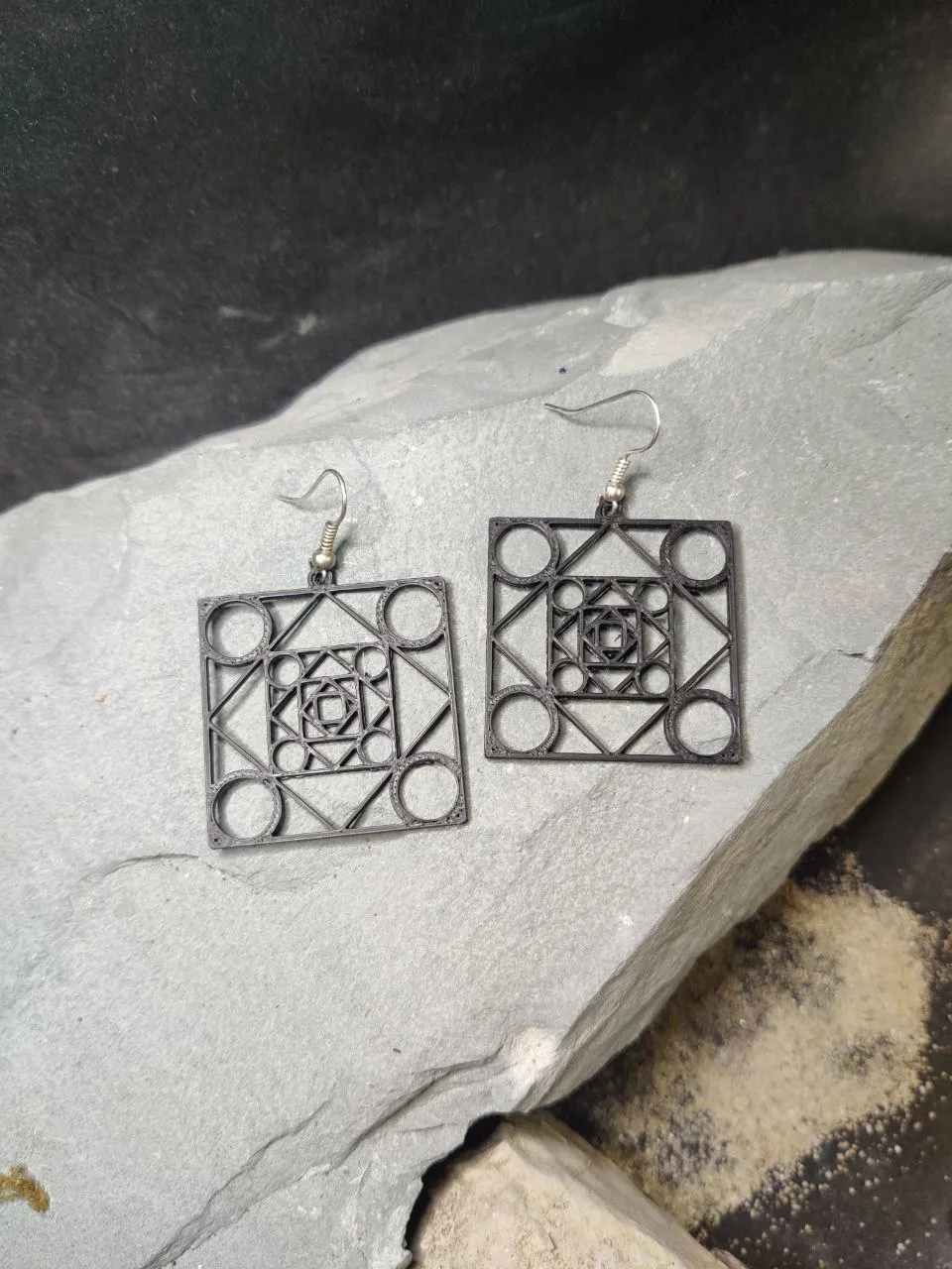 Fractal Frame Earrings view 4