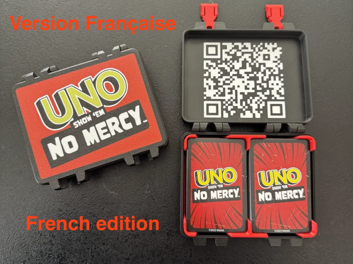 Uno No Mercy Card Game Box QR Code [FR.] - Free 3D Print Model - MakerWorld