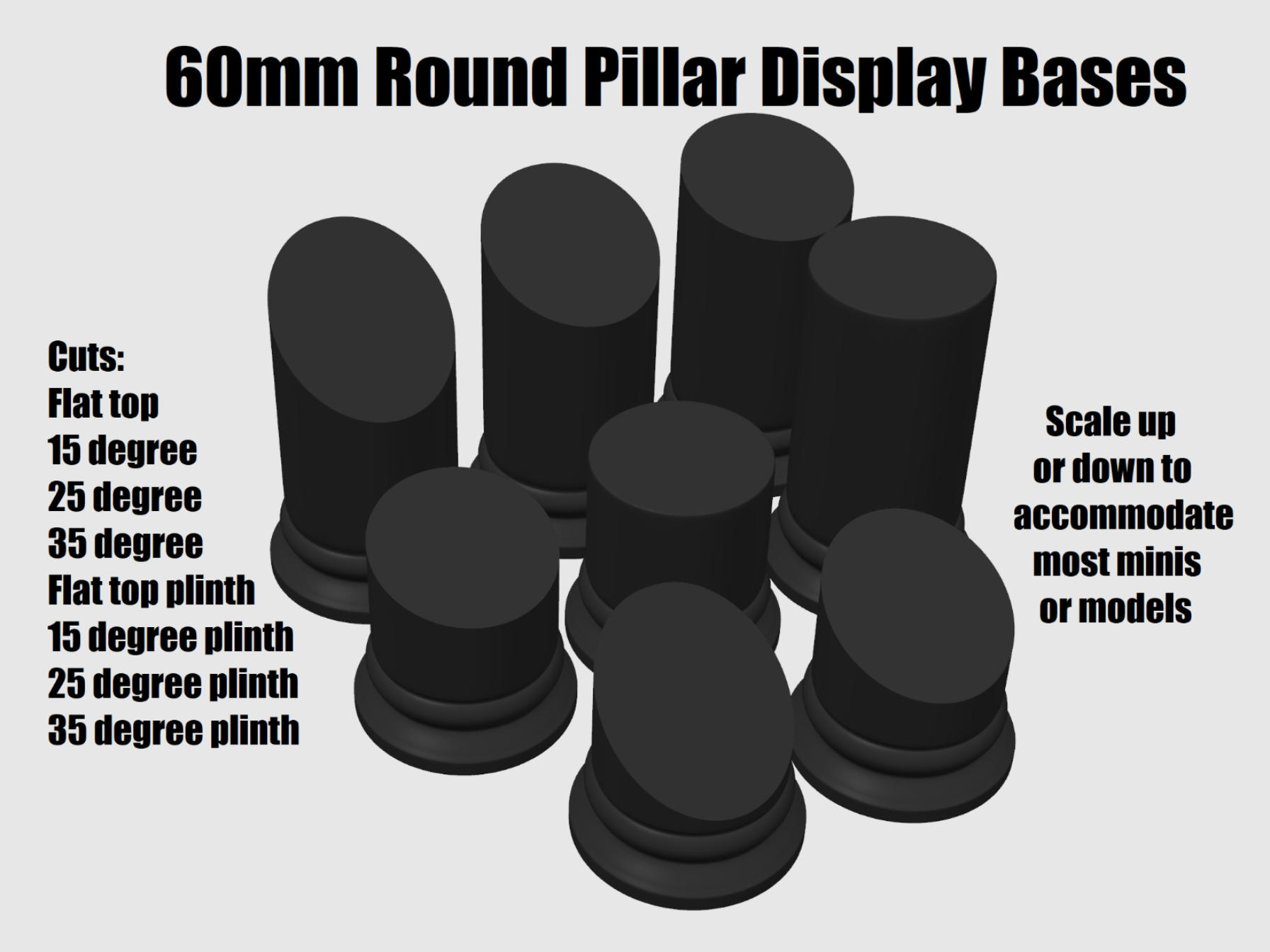 60mm Round Pillar Display Bases