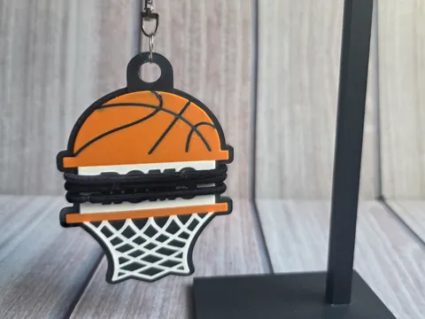 Accesorio para sujetar ligas de cabello: BASKETBALL NET HAIR TIE KEYCHAIN HOLDER — referencia de MakerWorld