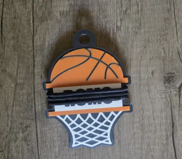 Accesorio para sujetar ligas de cabello: BASKETBALL NET HAIR TIE KEYCHAIN HOLDER — vista de referencia 3