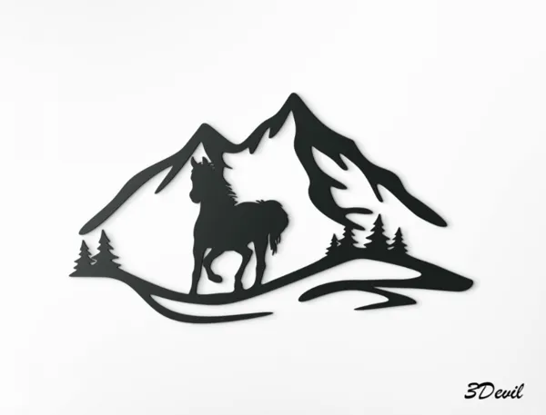 Décoration murale cheval en 2D