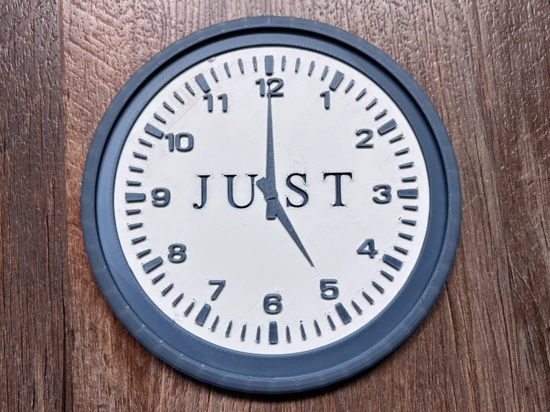 5:00 Your JUST IN TIME! Get it?? Play on words fun