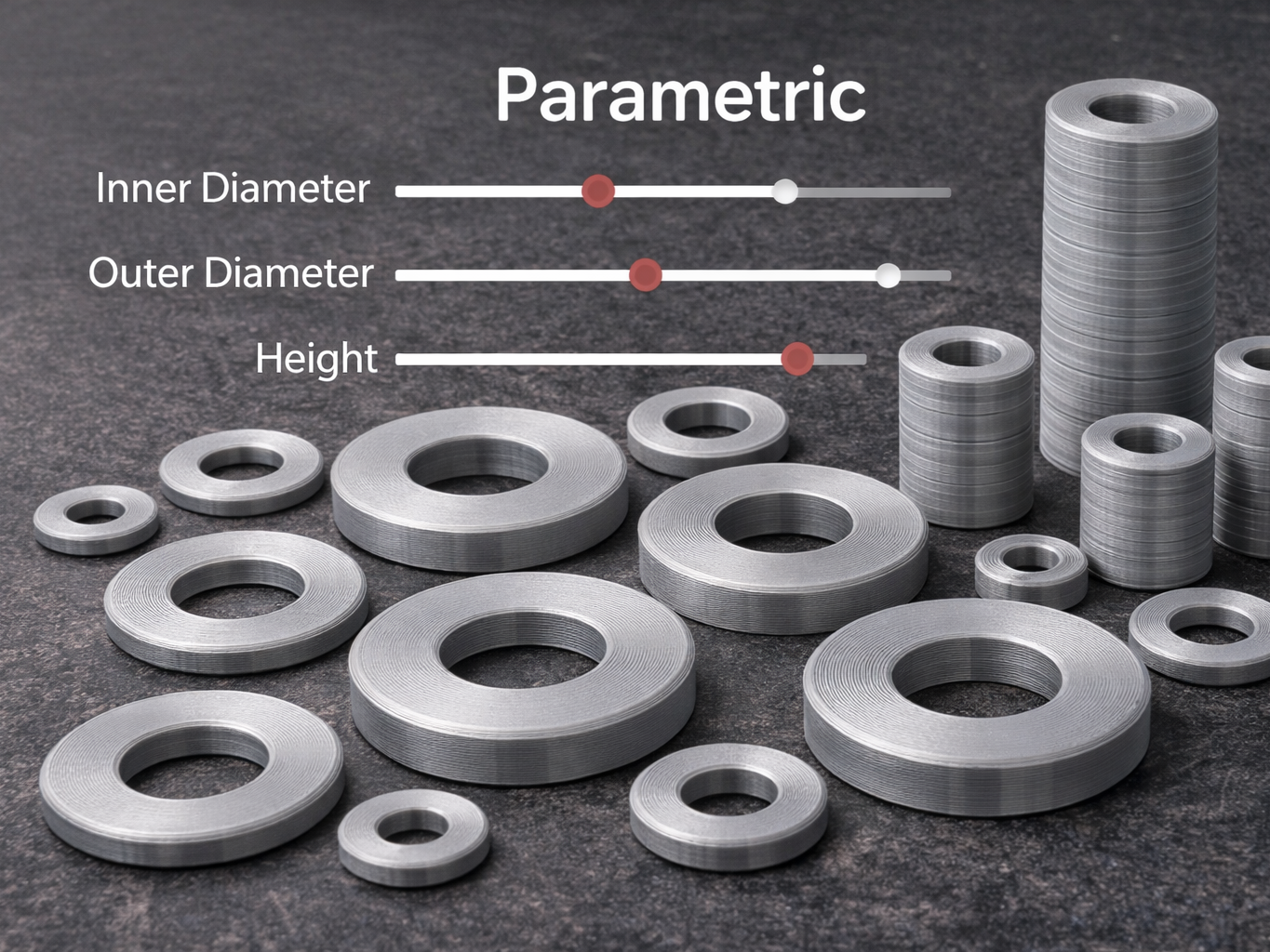 Parametrische Distanz und Beilagscheibe