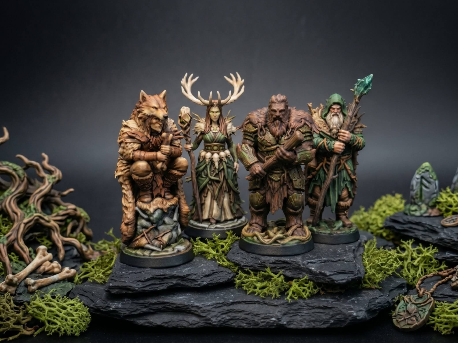 Root and Antler Tribe - Druid Miniature Set