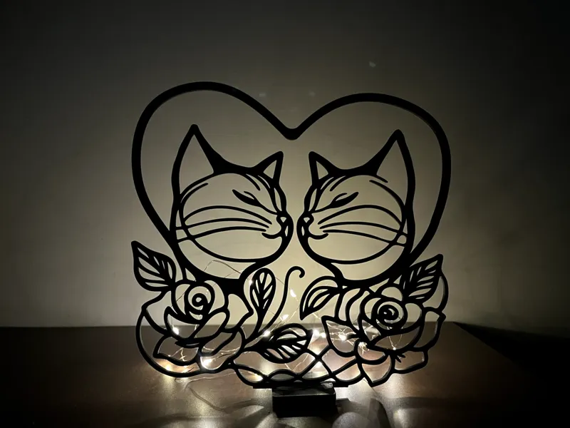 Rose Lover Cats Decor