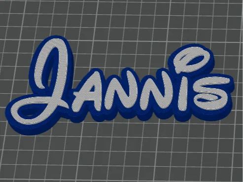 Jannis - Name Disney Schriftart zweifarbig