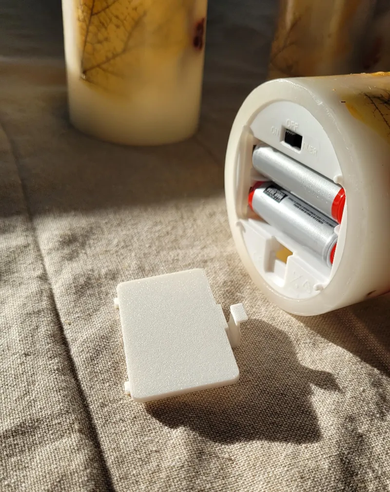 Battery cover for candle