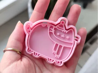 winter pusheen - cookie cutter