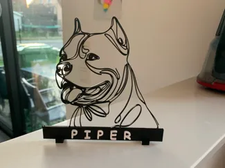2d art Pitbull memorial frame