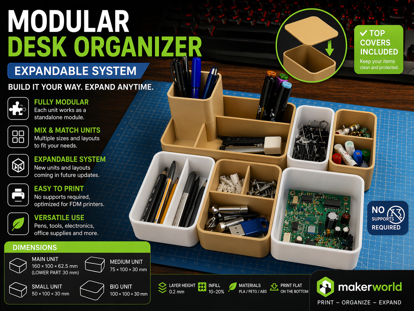Modular Desk Organizer – Expandable System