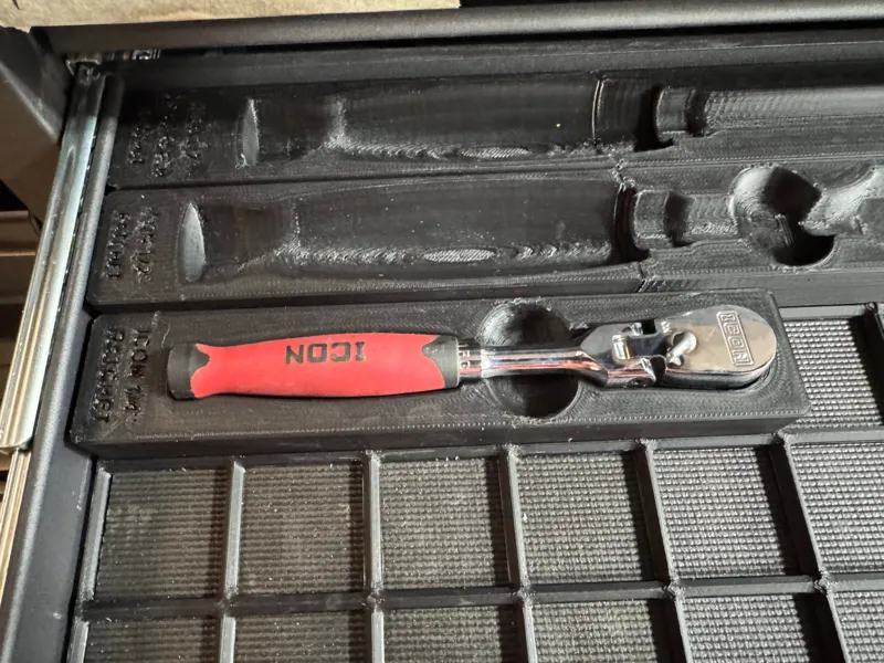 Gridfinity Icon 1/4 Ratchet w Comfort Grip