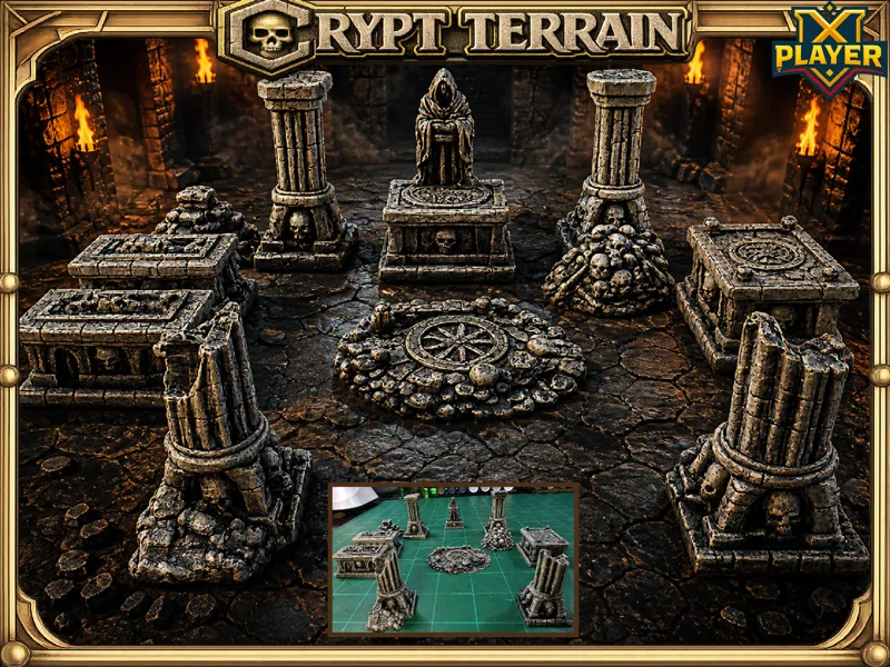 Crypt Terrain Set: DnD D&D Pathfinder Terrain
