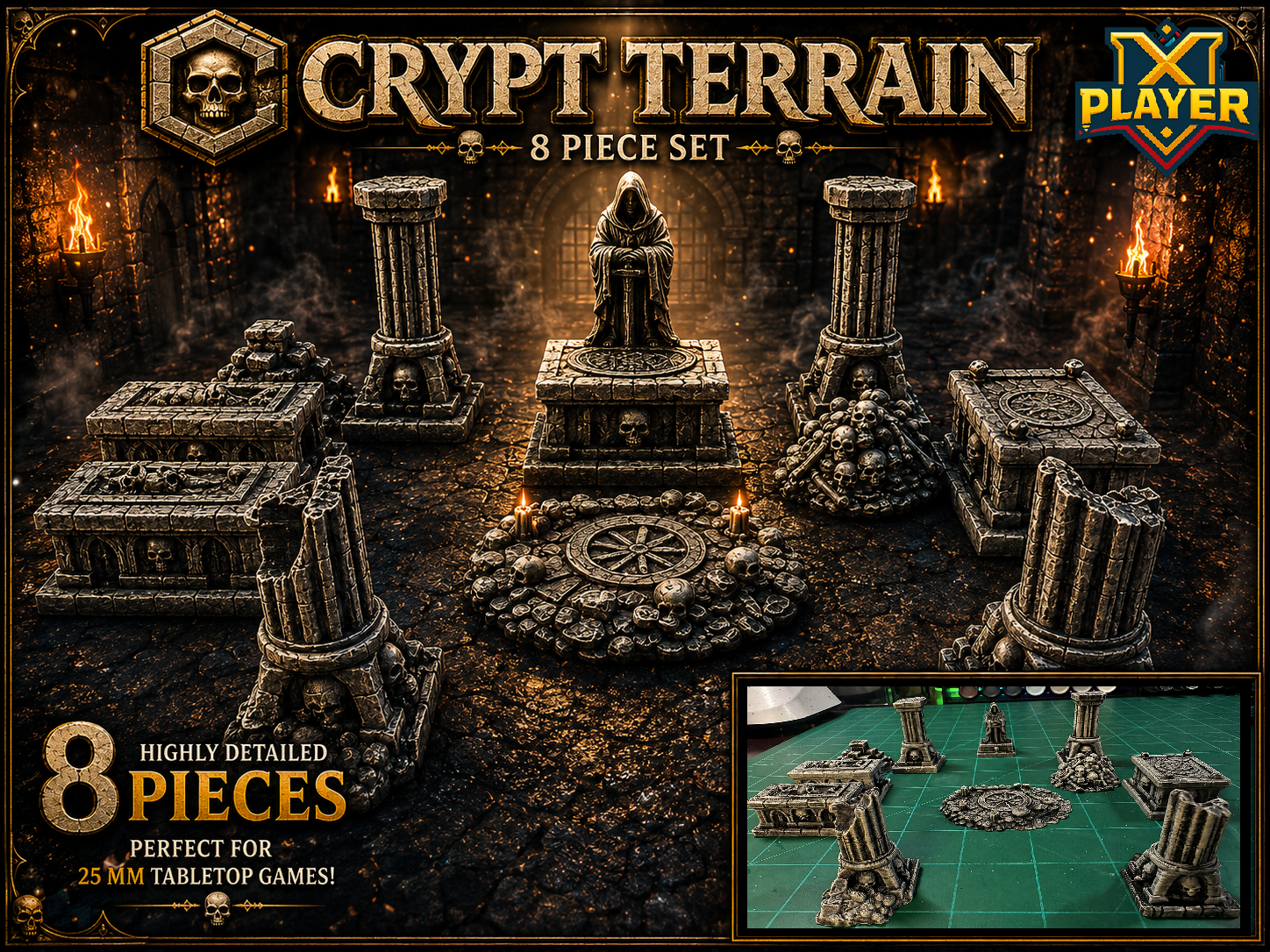 Crypt Terrain Set: DnD D&D Pathfinder Terrain