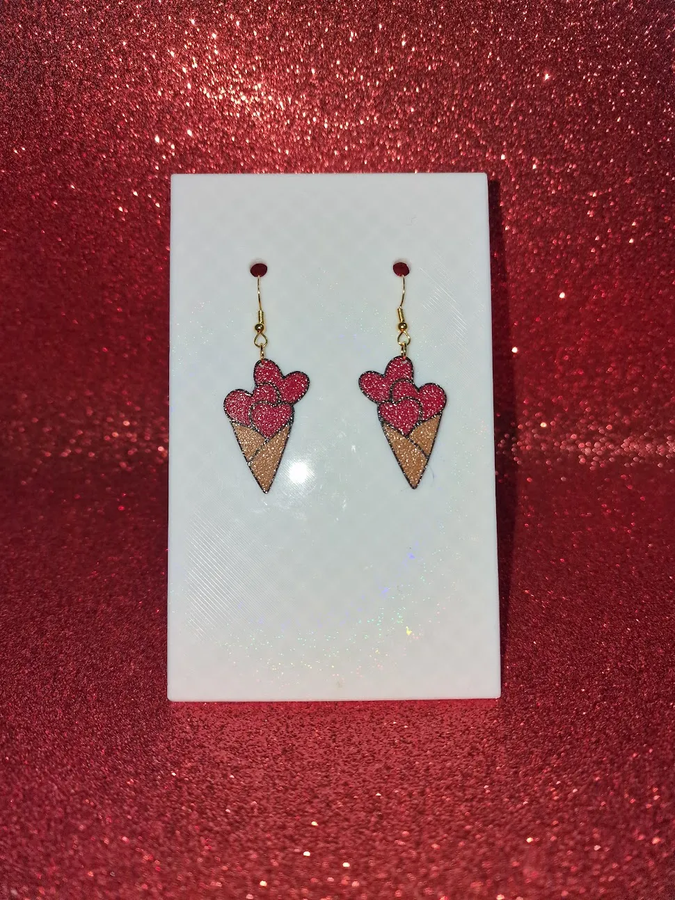 Hearts ice-cream earrings view 2
