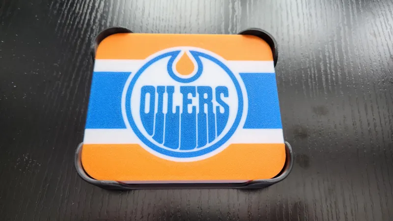 Edmonton Oilers Coasters Set with Stand