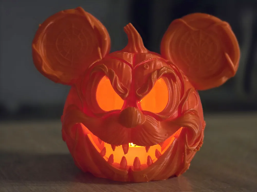 Halloween Mickey Mouse lantern tealight one color - Free 3D Print Model ...