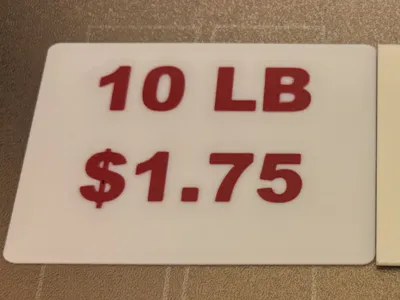 Door Price Card for Kooler Ice machine 