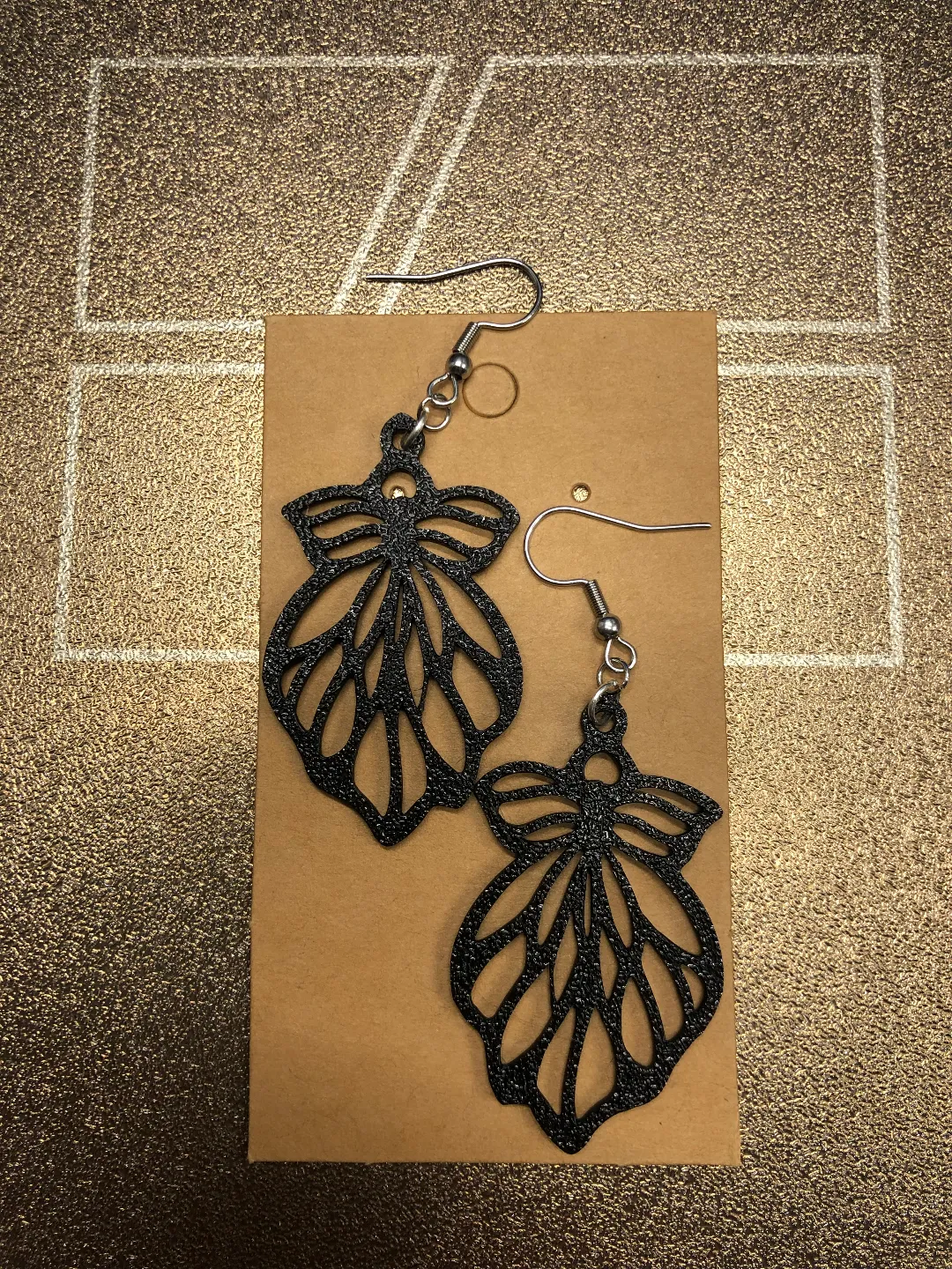 Leaf earrings view 2