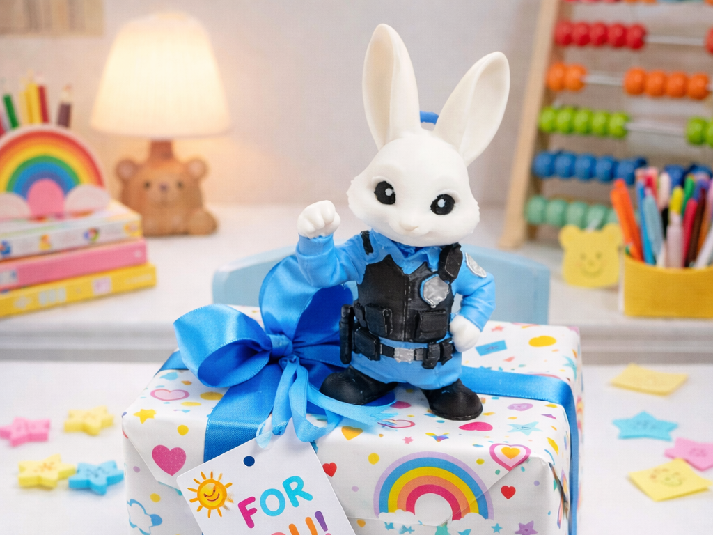 Brave Bunny Officer - Study Buddy & Gift Keychain