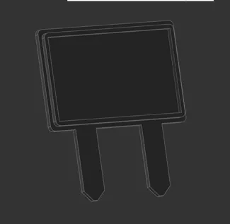 Sign with stakes
