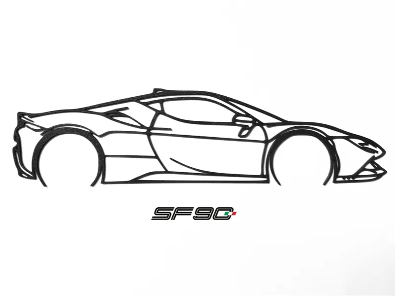 Ferrari sf 90 2d wall art 
