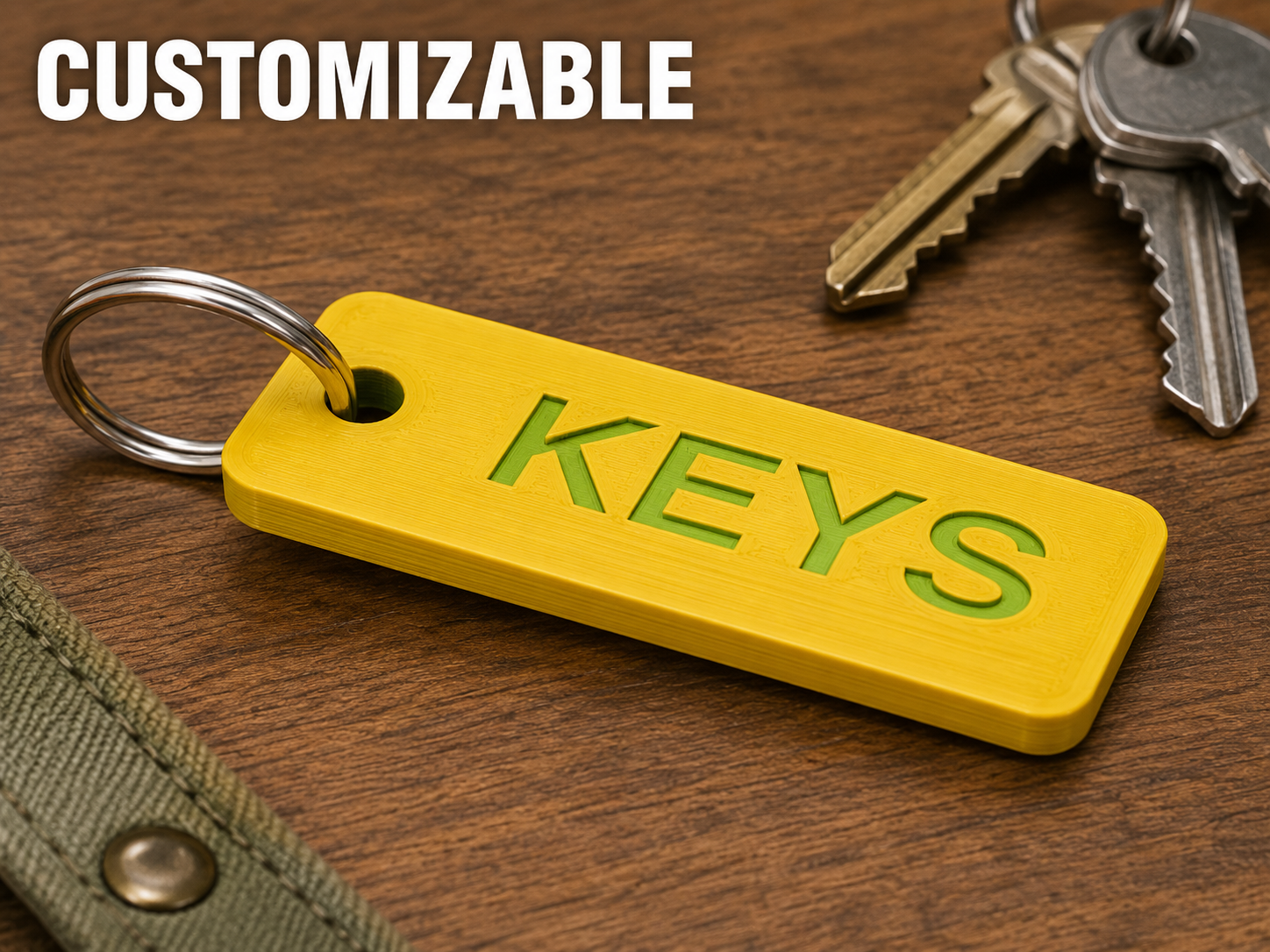 Customizable Parametric Keychain Label Tag
