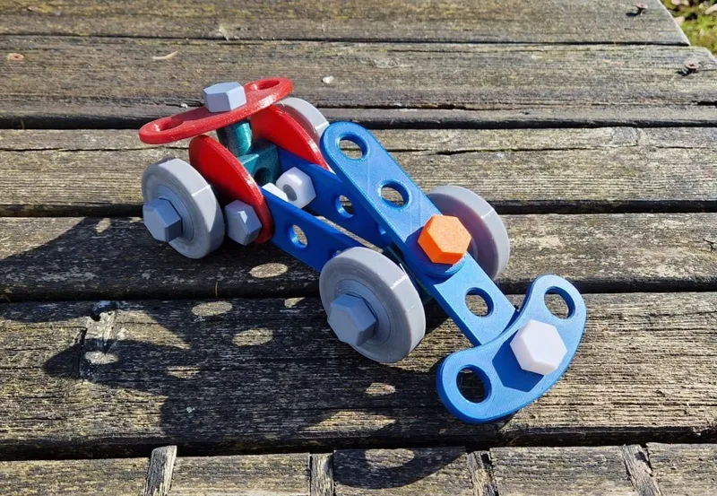 Modular Building Kit for Kids: Screws and Profiles for a Model Car