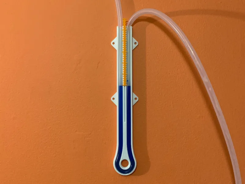 Water column manometer (measures low air pressure)