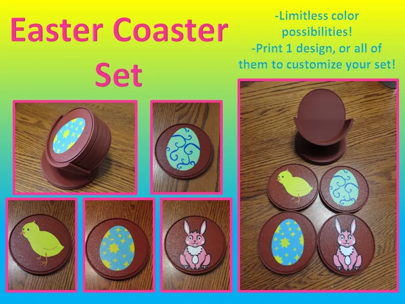 Colorful Easter Coaster Set