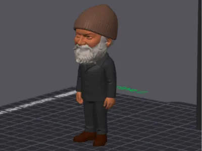 Santa in green mini Figurine